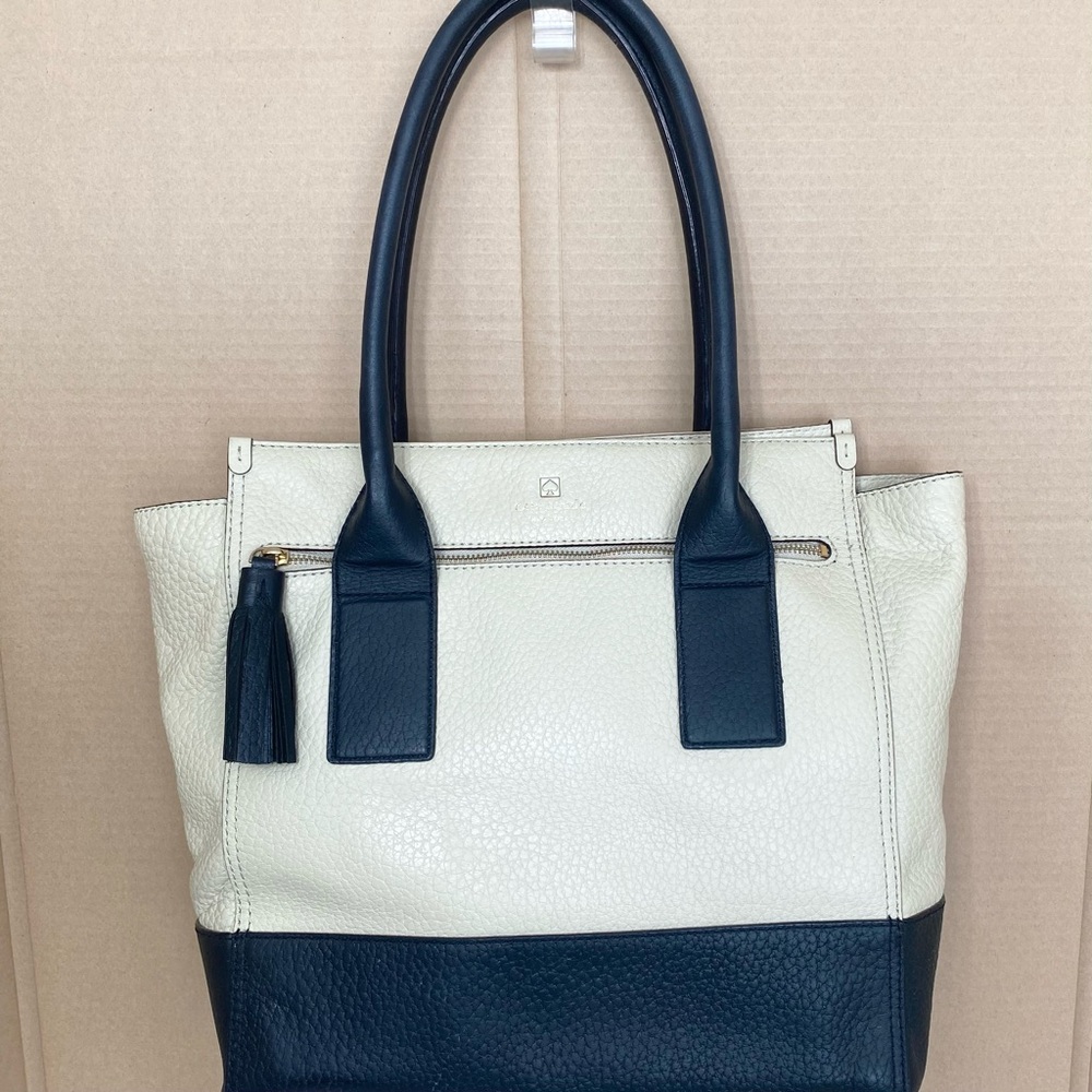 Elegant Kate Spade Black and Cream Tote Bag